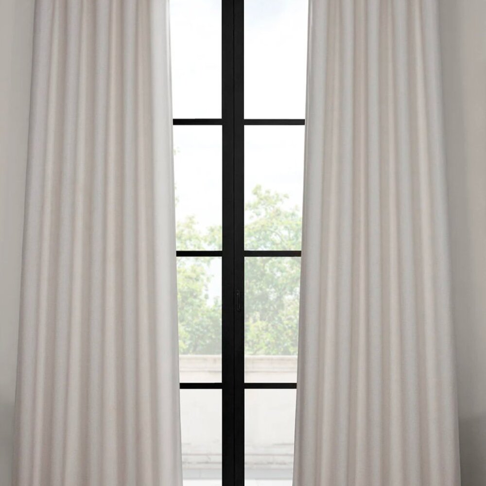 HPD Half Price Drapes Birch Textured Faux Linen Room Darkening Curtain